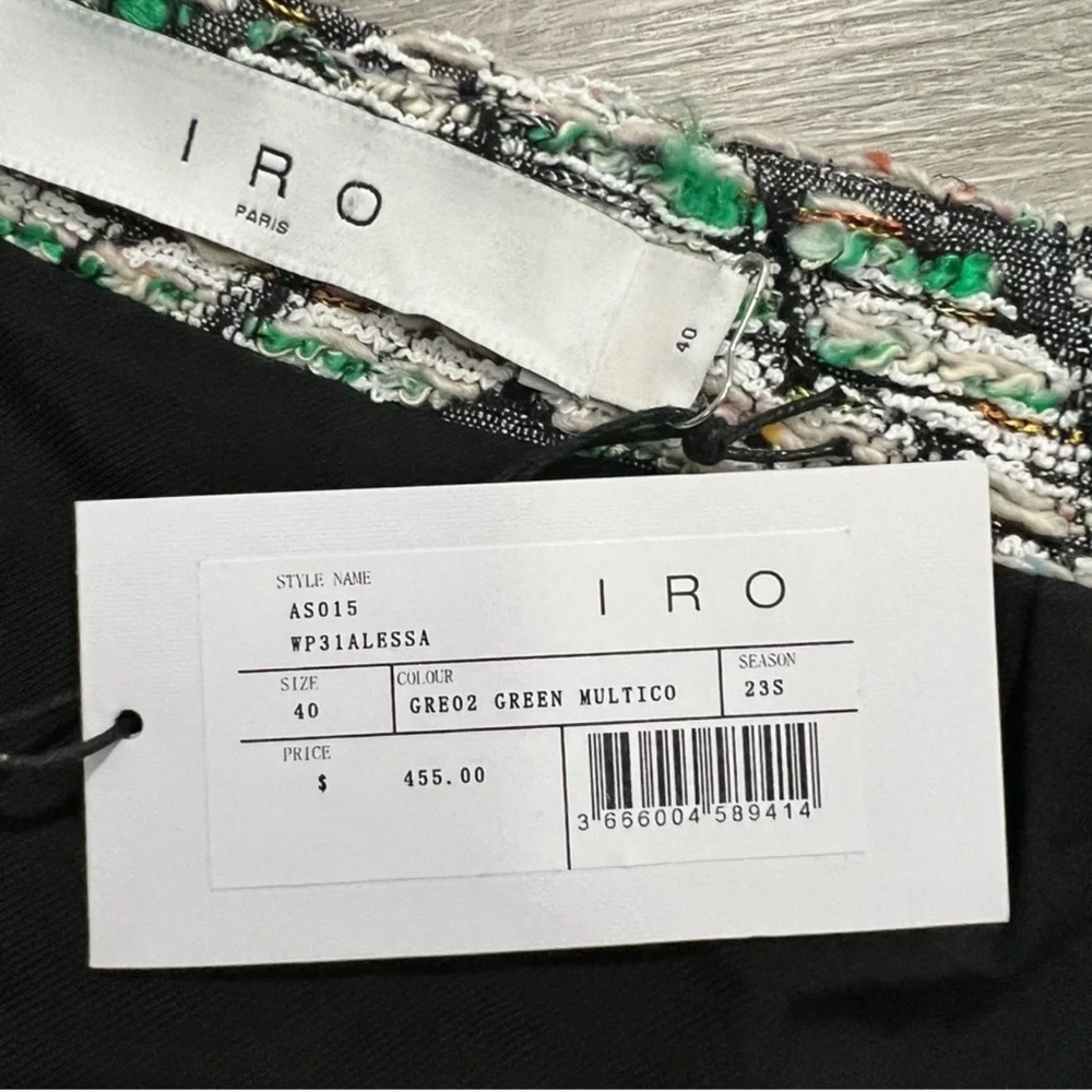 NWT Iro Alessa Flared Hem Mini Skirt High Waist Tweed Fit Flare Ruffle M - Picture 7 of 9